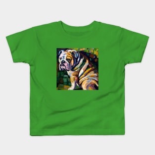 English Bulldog in the style of Cezanne Kids T-Shirt